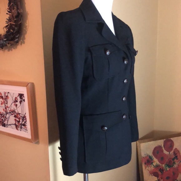 Vintage EXPRESSIONS Size 4 Field Military Inspired Blazer Detailed buttons USA - Picture 4 of 13